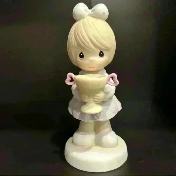 Precious Moments Other - Precious Moments Little Girl With Cup Samuel J Butcher 5" Figurine Vintage 1988